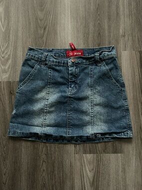 Y2K Urban Behavior Faded Blue Denim Mini Skirt